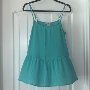 SOLD Turquoise Peplum Tank